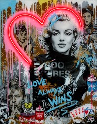 Love Always Wins by Yuvi - Hand Embellished Mixed Media Edition sized 22x28 inches. Available from Whitewall Galleries