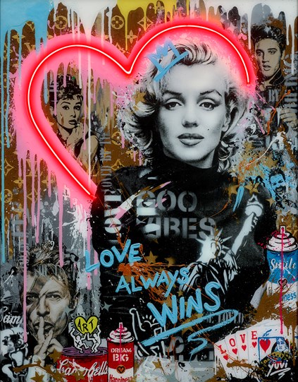 Love Always Wins by Yuvi - Hand Embellished Mixed Media Edition